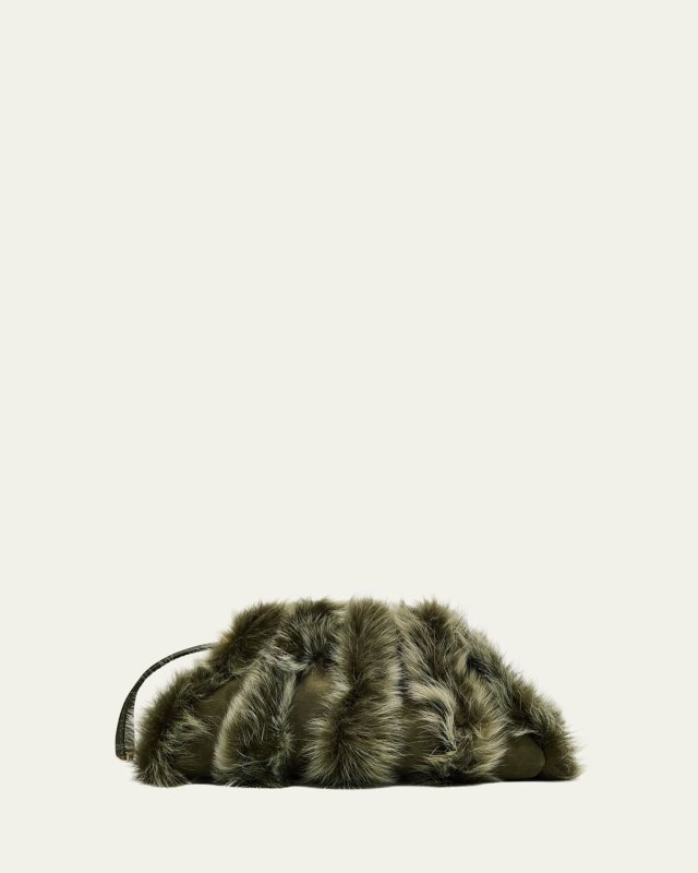 Adria Mini Pleated Wave Shearling Crossbody Bag